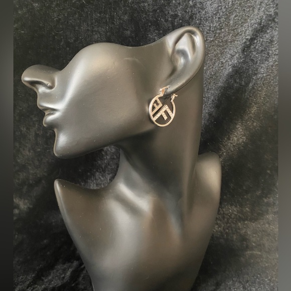 Silver & Rhinestone Luxury Hoop Earrings - Picture 3 of 3